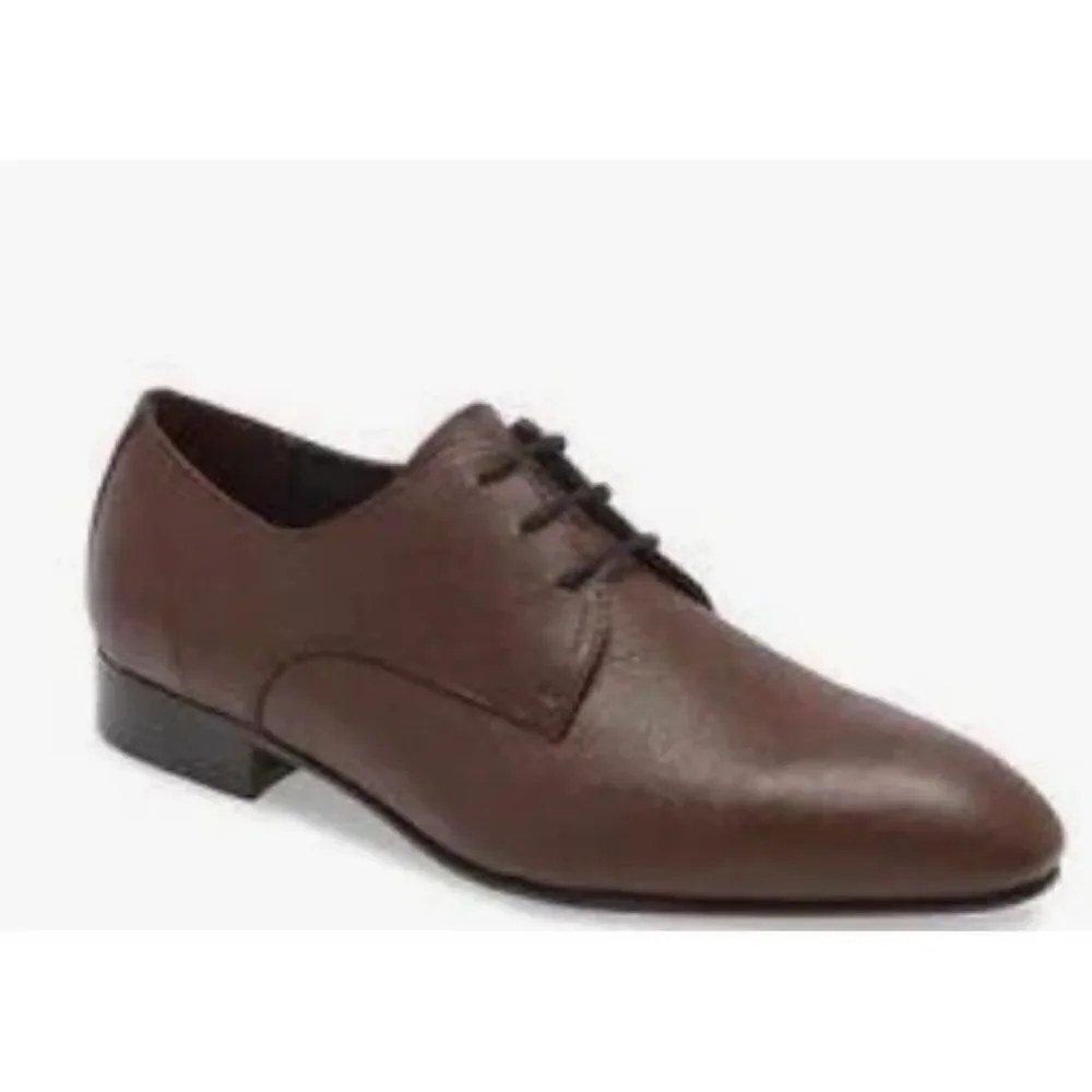 BP Dress Shoes Mens Size 8.5 Brown Leather Derby Textured‎ Plain Toe Shoes